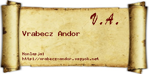 Vrabecz Andor névjegykártya